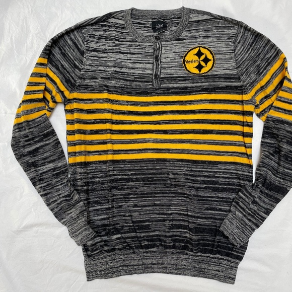 Pittsburgh Steelers NFL sweater TEAM Apparel Large henley - Picture 1 of 4